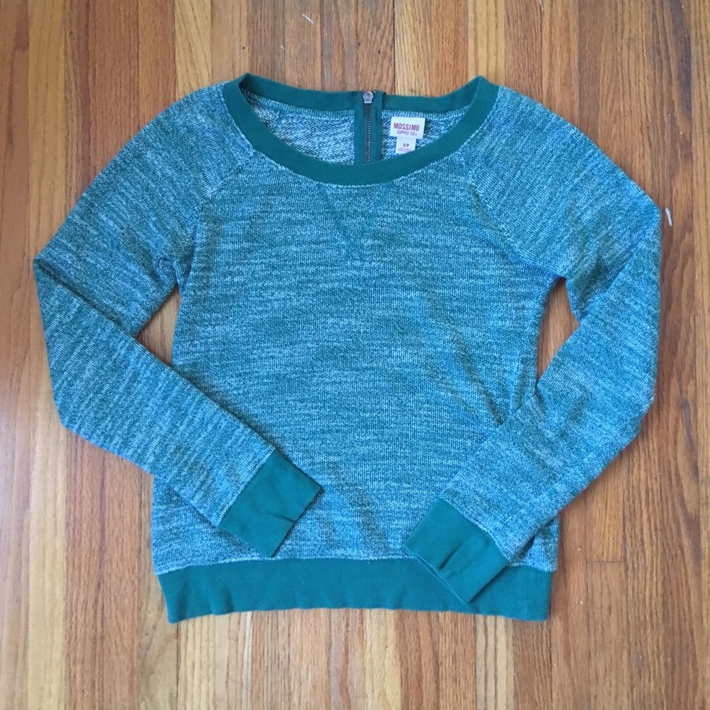 Merona sweater. Green and white. Size S